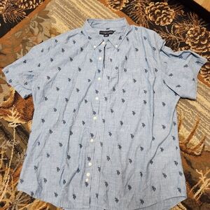 U.S. Polo Assn. Light Blue Casual Shirt with Navy Accents